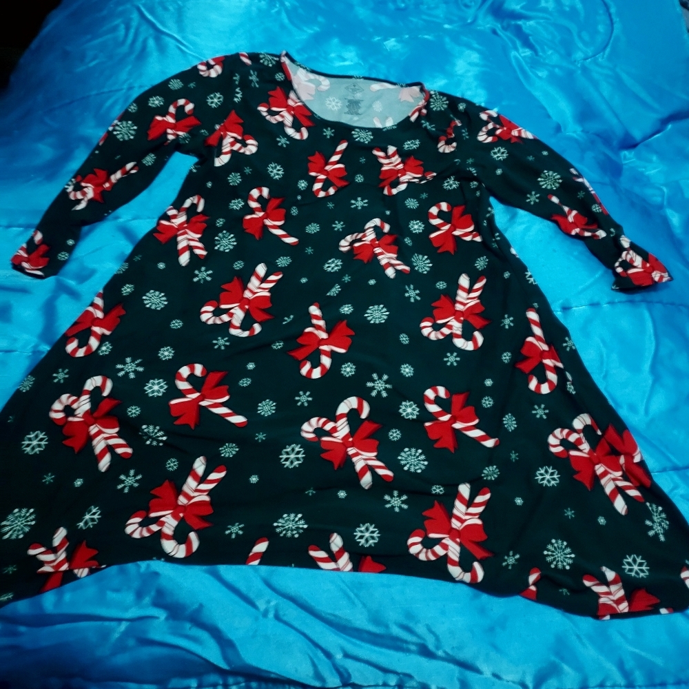 St John's bay candy cane dress size L